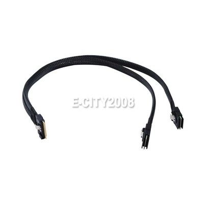 SFF-8654 8i Slim SAS to 2 Ports SFF-8087 Mini SAS Cable 50CM
