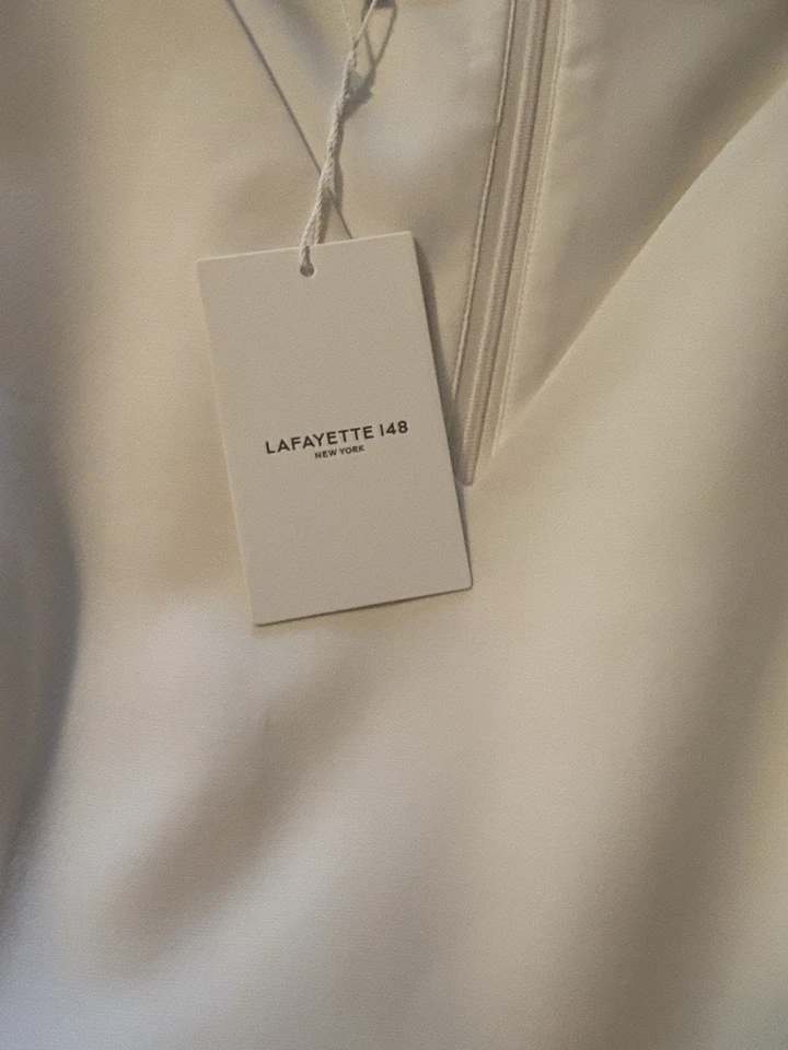 Never Worn Size2 Lafayette 148 White Dress. Perfect Condition. Classic Look - Image 2 of 4