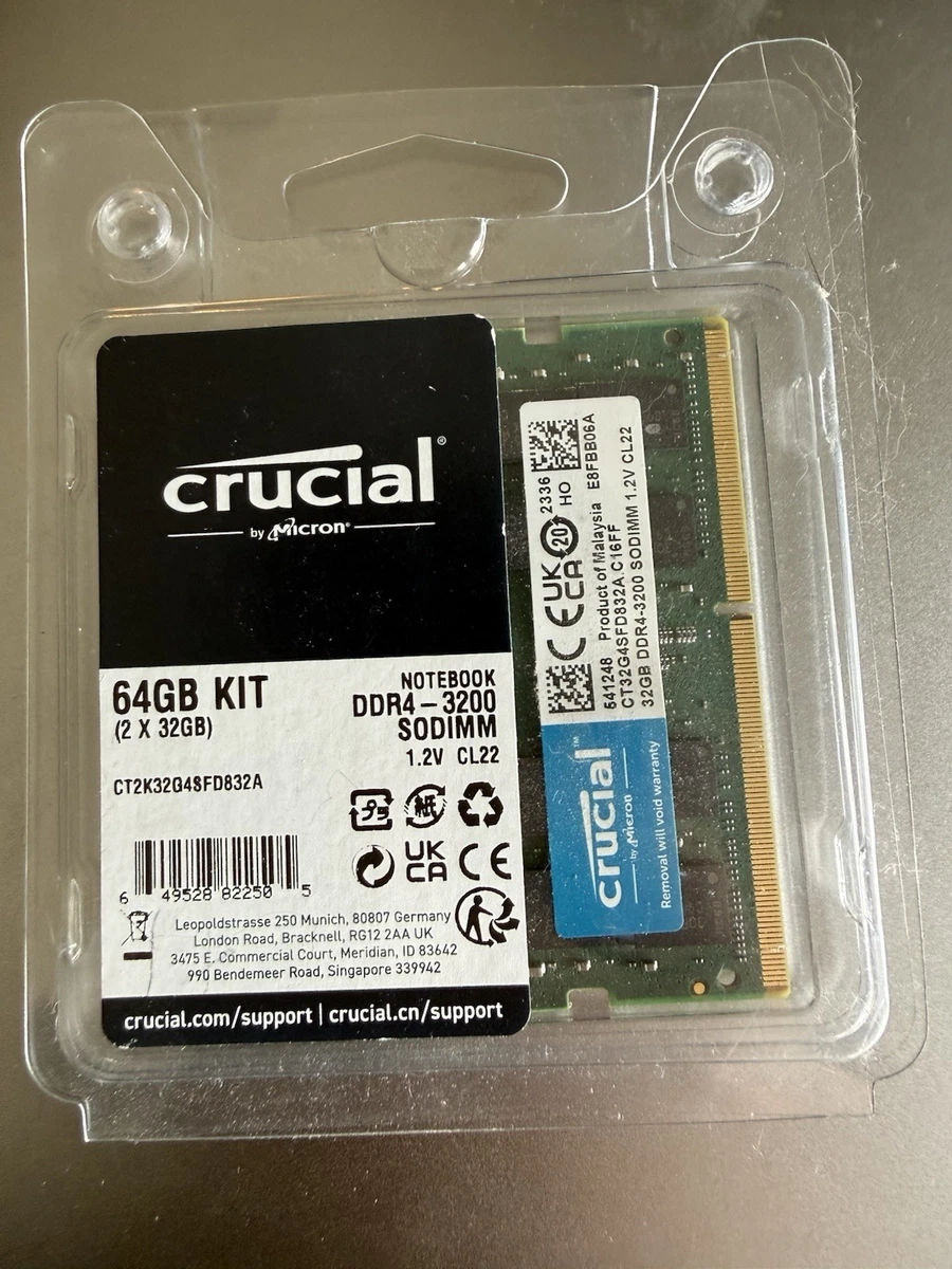 Crucial DDR4 SDRAM 64 GB Total Capacity Memory (RAM) for sale | eBay