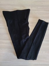 Black High Waist Ruched Leggings XS Ribbed Stretch Athleisure Yoga Pants