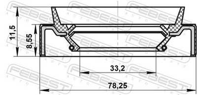 For FEBEST 95JBS-35780912X DRIVE SHAFT OIL SEAL 33.2X78.25X8.55X11.