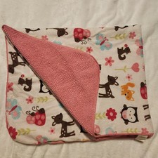 Circo Baby Blanket Target Pink Sherpa Butterfly Ladybug Owl Deer Flowers Vintage
