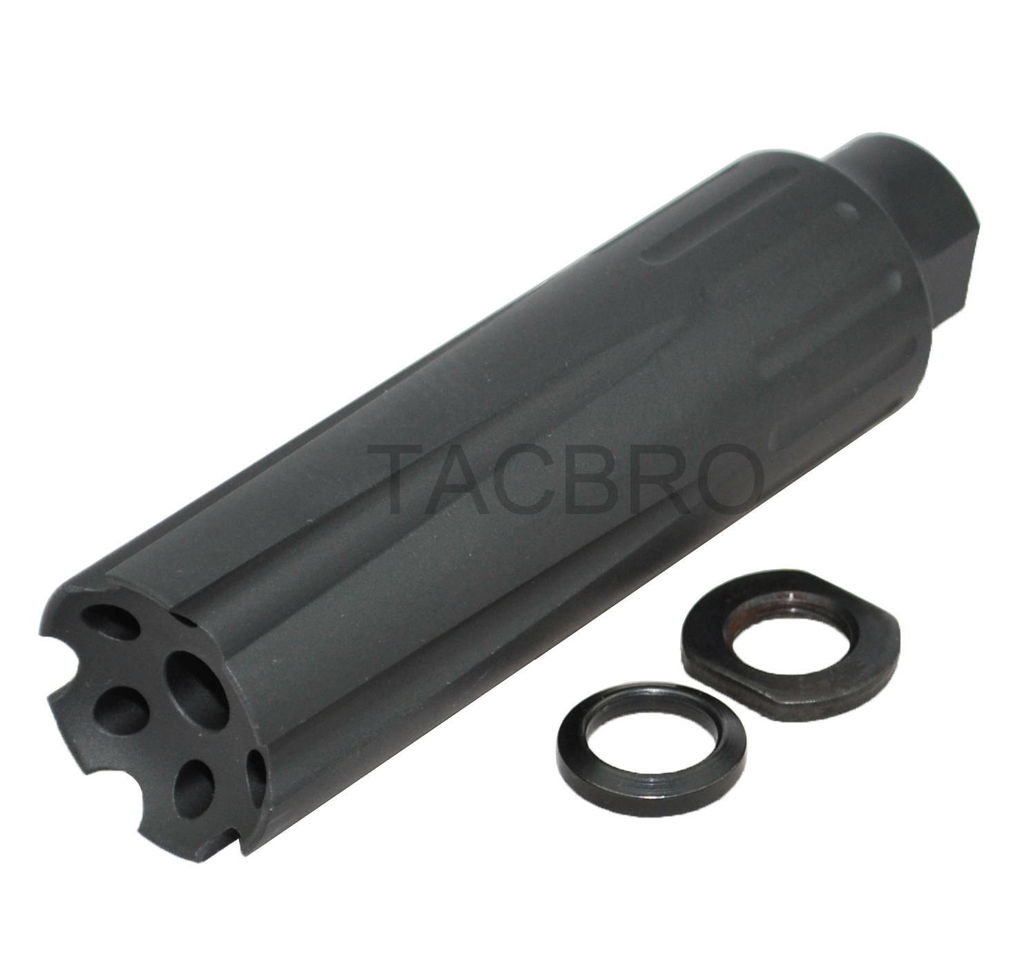 Black 4.5'' Aluminum Linear Compensator 1/2x28 Thread Pitch For .223 ...