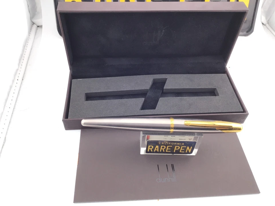 Pluma Estilográfica ALFRED DUNHILL AD2000 PISTOLA METAL GT 18K Plumín Fino NUEVA en Caja Foto 2 de 4