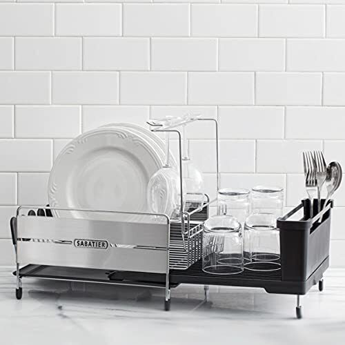 Sabatier Expandable Stainless Steel Dish Rack with Rust