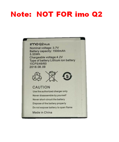 Genuine IMO Q2 Plus Battery for IMO Q2 plus ONLY 3.7V 1500mAh  - Afbeelding 1 van 3