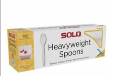 Solo Heavyweight Spoons White Plastic, Strong, Banquet Quality 500 Pieces
