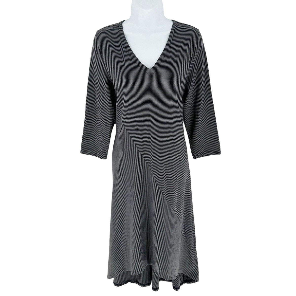 garnet hill t shirt dress EILEEN FISHER Fine TENCEL Jersey Round-Neck Short-Sleeve Midi T-Shirt Dress