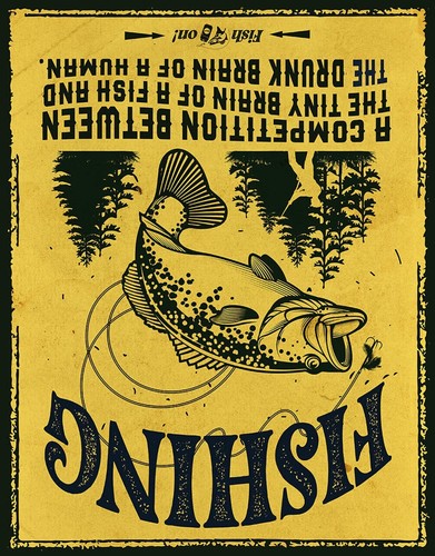 Bass Fishing Fish On Humor Funny Lake Cabin Rustic Wall Décor Metal Sign USA New - Picture 3 of 4