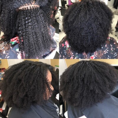 Afro Kinky Curly Nano Ring Human Hair Extension Microlink Nano Tip Hair 100pcs