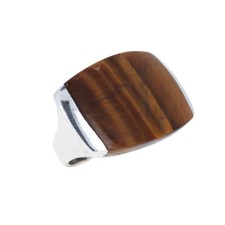 Sterling Silver, Boho Rectangle Tigers Eye Ring, Natural Stone Ring, R040206TE