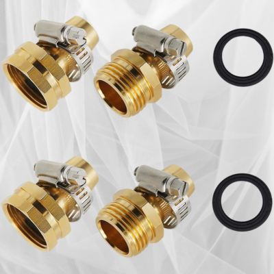 #ad 3 4quot; 5 8quot; Garden Mender End Repair Kit Water Hose Male Female Connector w Clamp $11.99