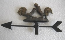 ANTIGUOS GALLOS DE LUCHA DE BRONCE VELETA DETALLADA