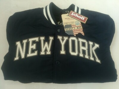 Schott Giubbotto Paninaro Jacket Invernale Bomber College Stadium Blu TG.M Nuovo