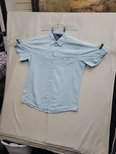 Izod Saltwater Shirt Mens XL Button Up Blue Short Sleeve Casual Relaxed