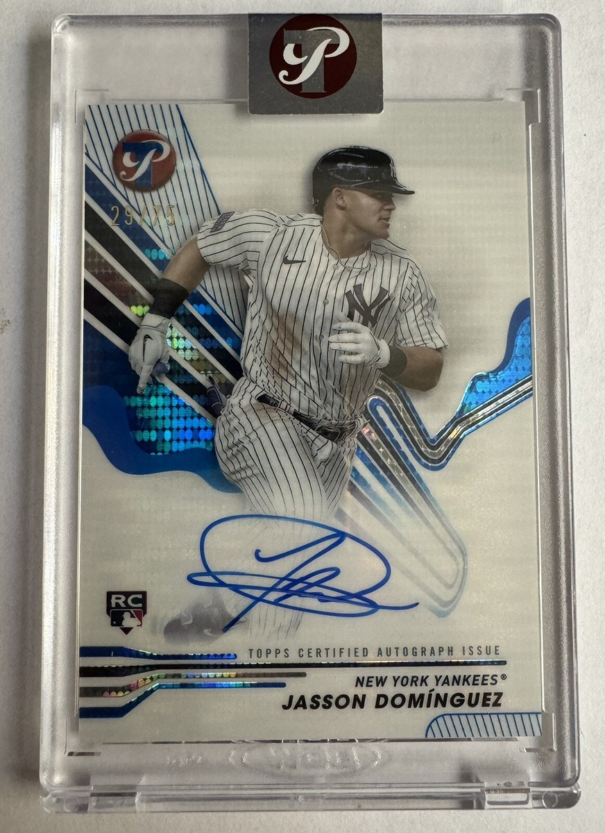 2024 Topps Pristine Jasson Dominguez #PA-JDO Blue Refractor 2024 Topps Pristine Jasson Dominguez #PA-JDO Blue Refractor