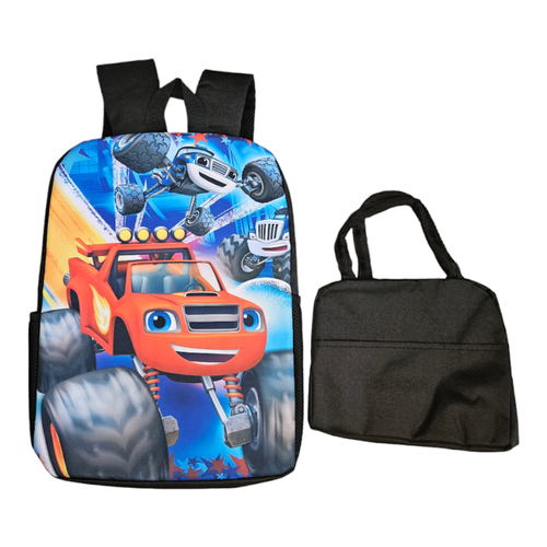 Monster Trucks Childs Backpack With Collapsible Lunch Box, Back To School, Boys - Picture 4 of 4