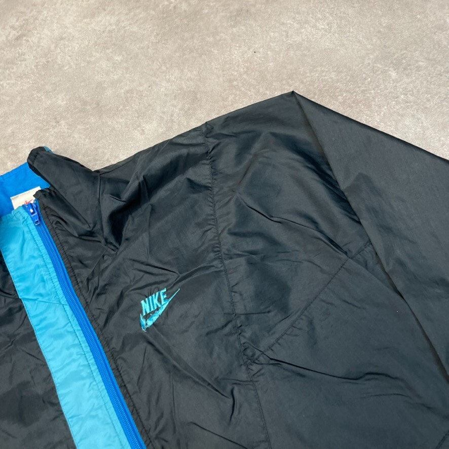 Nike Anorak Jacket Mens 80s Small Swoosh Half Zip Windbreaker, Black, Medium image 4