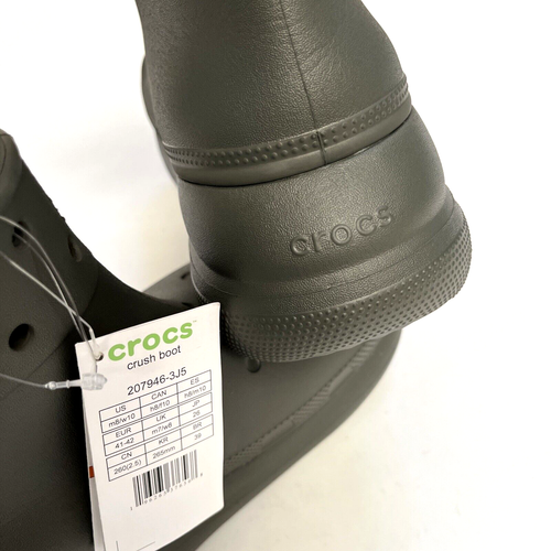 NWOB CROCS Crush Rain Ankle Boot Dusty Olive Green Size W10 / M8 Waterproof - Picture 9 of 10