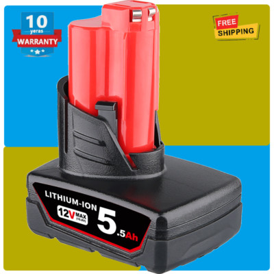 5500mAh Battery For Milwaukee for M12 LITHIUM Extended Capacity 48-11-2460 NEW