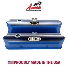 Ford FE 390 Tall Blue Valve Covers - Die-Cast Aluminum - Ansen USA