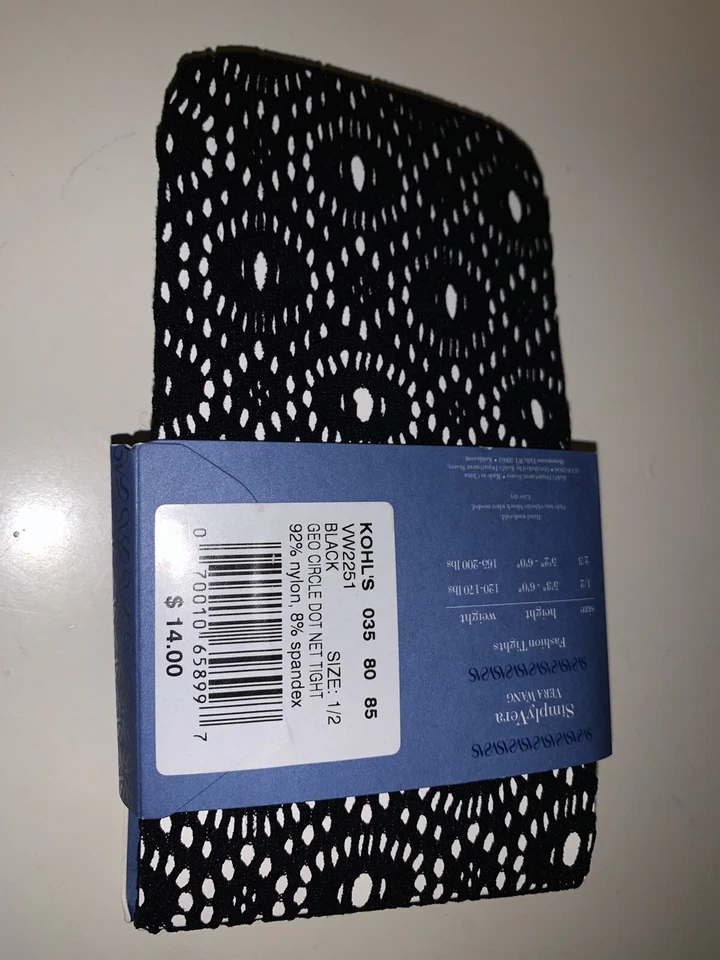 Medias de red Vera Wang Geo Circle talla 1/2 Foto 2 de 2