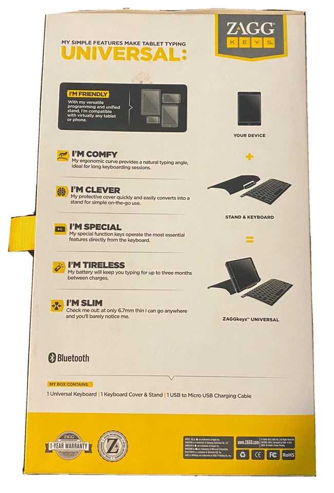 ZAGG keys Universal Keyboard Case & Stand for iPad & Samsung Tablet - Black - Image 2 of 2