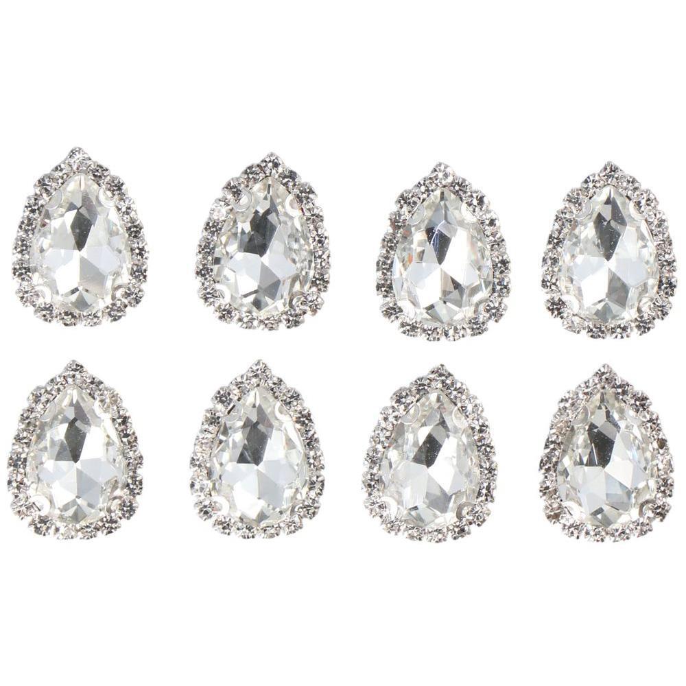 20 PCS Glass Sew on Rhinestones Flatback Sew on Glass Rhinestones