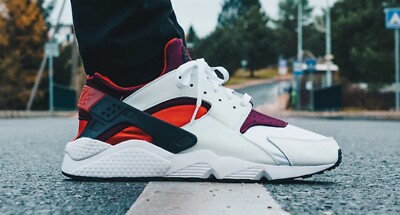 Nike Air Huarache Trainers White Red Unisex UK BNIB UK