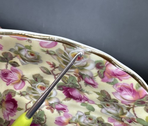ROYALE GARDEN Rose Chintz Collection Handled Cake Plate 10.7” England - Picture 11 of 11
