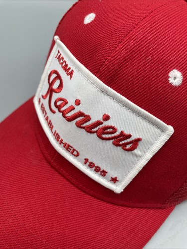 Tacoma Rainiers baseball Cap adjustable hat Team Red Poly-Mesh Red VTG Look - Picture 13 of 18