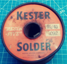 Vintage Kester #58  Resin Five  40/60 Solder 0.092 Large  Spool - 2# 11oz.