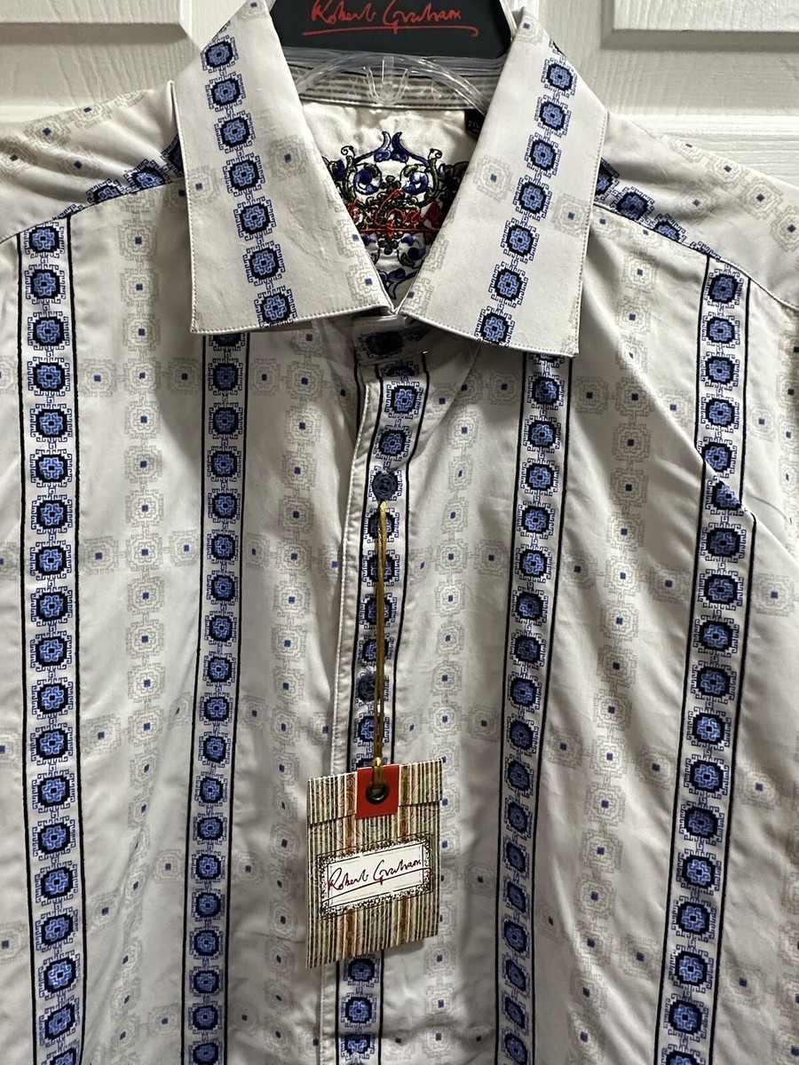 Robert Graham ロバートグラハム 高級チェック柄ドレスシャツ 2XL Robert Graham｜ロバートグラハム 総柄 長袖シャツ - メルカリ