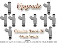 Bosch Iii Upgrade Fuel Injectors 10 4-hole Nozzle Fits 94-95 Dodge Ram V10 8.0
