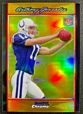 ANTHONY GONZALEZ 2007 Bowman Chrome Gold Refractor Rookie Card RC 27/50. rookie card picture