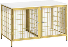 Dog Crate Furniture for 2 Dogs, 43.3" Dog Kennel with Removable Divider, Heavy D