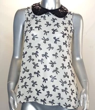 Pinc Premium Shirt Xl Cream Black Sequin Bows Womens
