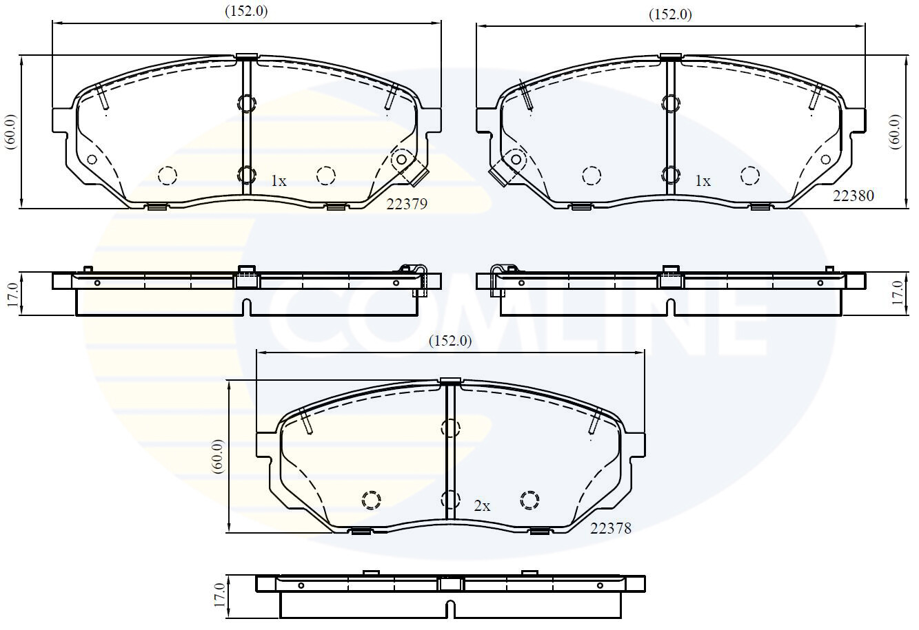 Front COMLINE CBP32353 Brake Pad Set, disc brake for HYUNDAI,KIA