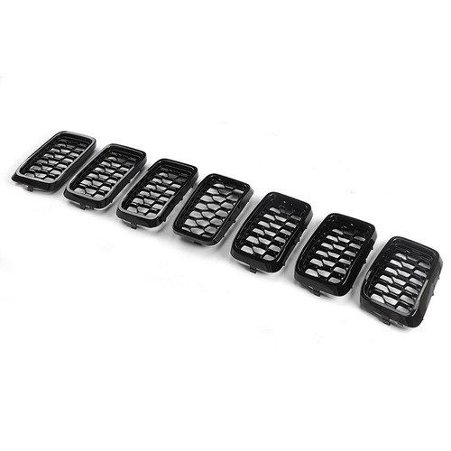 Insertos de cubierta de rejilla delantera de textura superior para Jeep Grand Cherokee 2017-2021 - Imagen 2 de 6