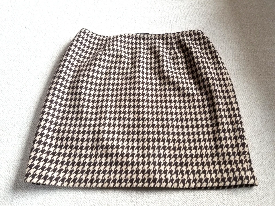 NUEVO CON ETIQUETAS $119 Mujer Falda-TALBOTS-marrón/bronceado pata de gallo lana clásica/academia-22W