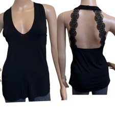 BB DAKOTA Women’s Black Sleeveless Lace Top Size M