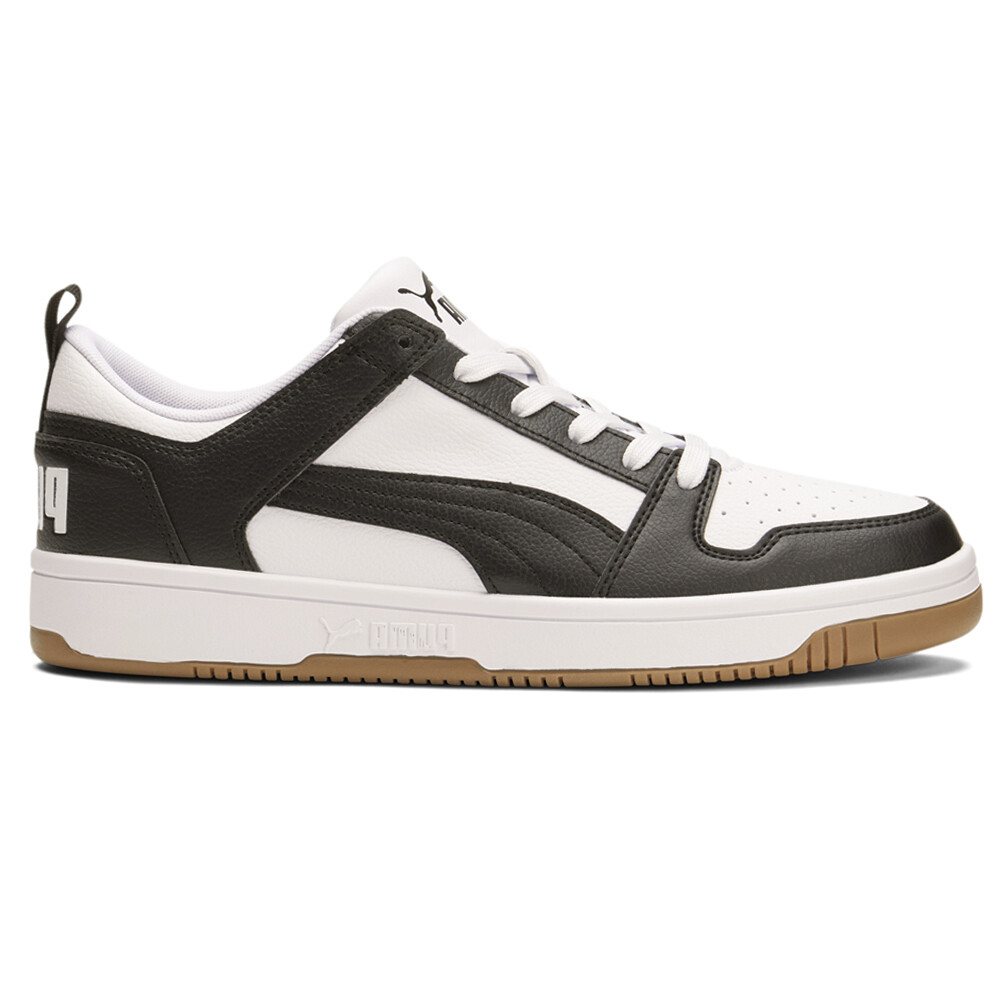 PUMA Rebound Layup Lo Lace Up Mens Black, White Sneakers