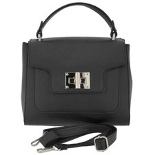 Fioretta Italian Genuine Leather Satchel Top Handle Handbag Purse For Women - Bl