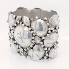 Mary Gage American Arts & Crafts Sterling Silver Lily Pad Napkin Ring