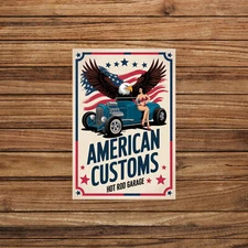 American Customs Hot Rod Garage Metal Sign 8x12 #431