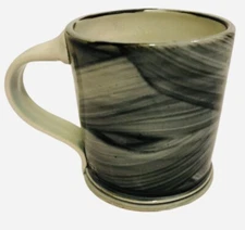 Tim Andrews Studio Pottery Mug Contemporary Potter Mix Glaze Turquoise Blue