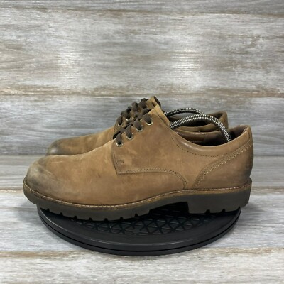 ECCO Men's JAMESTOWN HYDR Tan Leather Oxfords Size EU 44 US 10.5