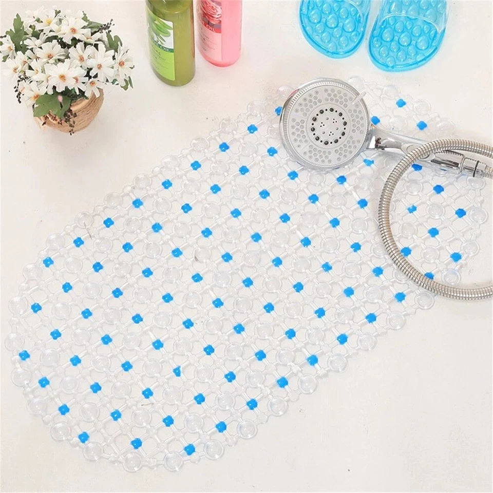 Alfombra de ducha antideslizante para bañera 27"X15" de largo antibacteriano succión lavable Foto 4 de 4