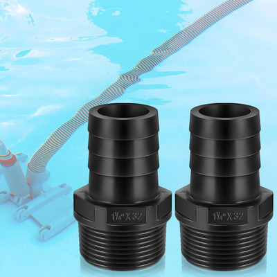 2PCS 1-1/4'' PVC Barbed Hose Fittings Male NPT Adapter Pool Pump Connector