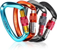 4PCS 25KN Locking Carabiner Carabiner Clips Spring Hook For Climbing Outdoor